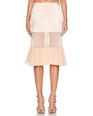 Mirror Palais Matte Silk Chiffon Crinoline Skirt - Natural