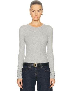 GRLFRND Crew Neck Extra Long Sleeve Tee - Gray