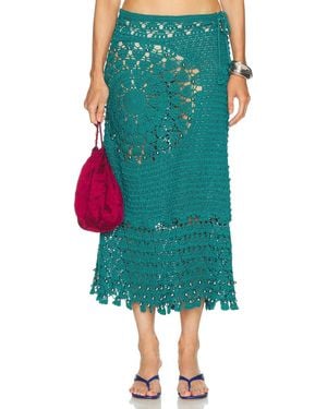 Rabanne Crochet Maxi Skirt - Green