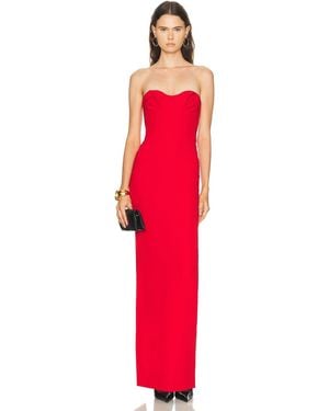 Monot Plain Flower Dress - Red