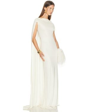 Helsa The Alva Caped Jersey Dress - White