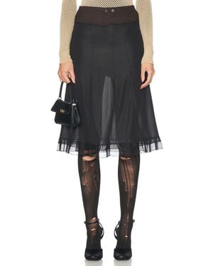 Maison Margiela Sheer Midi Skirt - Black