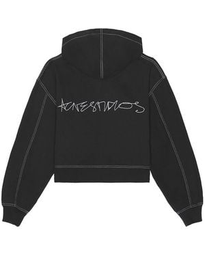Acne Studios Foscar Zip Autograph Logo Hoodie - Black