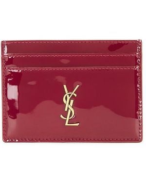 Saint Laurent Cuir Vernis Card Case - Red