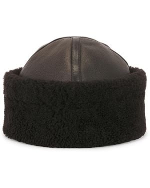 Nour Hammour Dallen Shearling Hat - Black