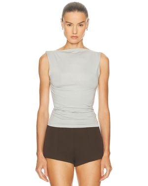St. Agni Cupro Jersey Top - White
