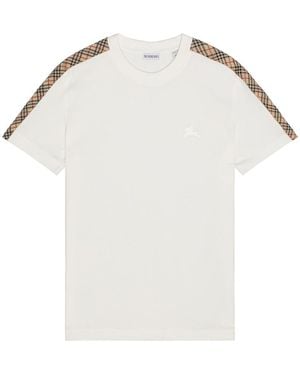Burberry Check Tape T-Shirt in Black for Men | Lyst