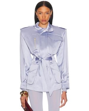 Alexandre Vauthier Satin Tailoring Jacket - Blue