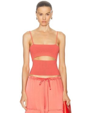 LAPOINTE Crepe Matte Viscose Front Slit Top - Pink