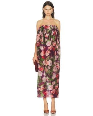 Carolina Herrera Draped Drop Waist Pegged Ankle Dress - Red