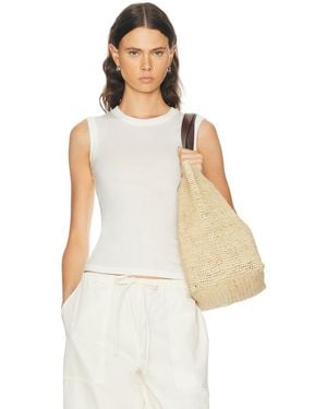 ÉTERNE Fitted Muscle Tank Top - White