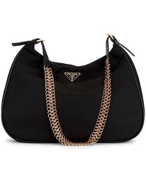 Prada Tessuto Hobo Bag - Black