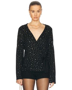 Bode Embellished Oak Wrap Cardigan - Black