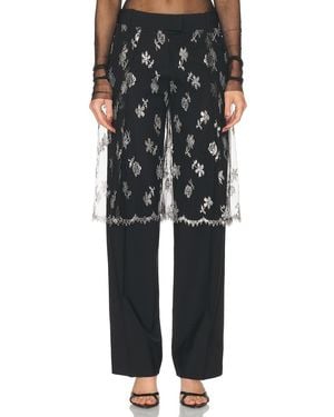 Christopher Esber Lace Sarong Wool Trouser - Black