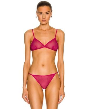 Saint Laurent All Over Logo Triangle Bra - Multicolor