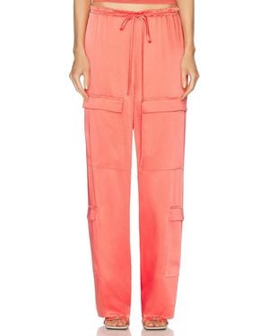 LAPOINTE Doubleface Satin Drawstring Cargo Pant - Pink
