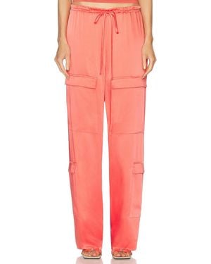 LAPOINTE Doubleface Satin Drawstring Cargo Pant - Pink