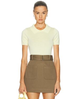 Matthew Bruch Knit Collared Tee - Natural