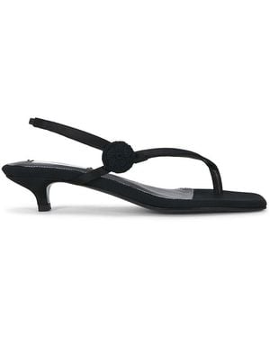 TOTEME Slingback Satin Heeled Flip Flop - Black