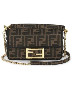 Fendi Mini Ff 1974 Baguette Shoulder Bag - Black