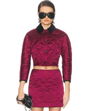 Atlein Cropped Quilted Jacket - Red