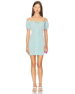 Matthew Bruch Bubble Tie Mini Dress - Blue