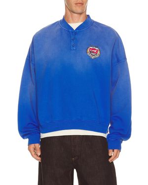 Siegelman Stable Crest Patch Henley Shirt - Blue