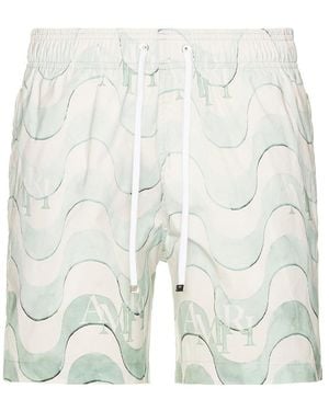 Amiri Staggered Swim Trunk - White