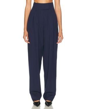 Helsa High Waist Pleated Suit Trouser - Blue