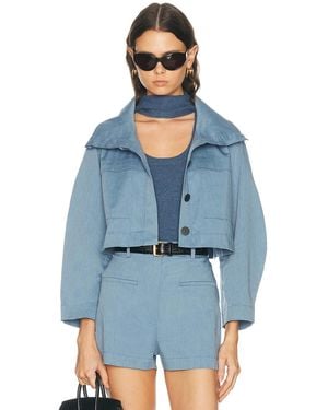 Matthew Bruch Funnel Neck Swing Jacket - Blue
