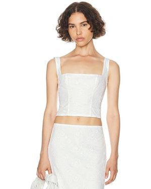 Helsa Eyelet Corset Top - White