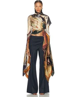 Zimmermann Valiant Draped Scarf Top - Blue