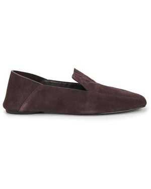 St. Agni Suede Minimal Flat Loafer - Brown