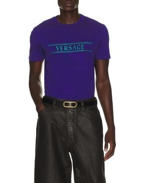 Versace Embroidered T-Shirt - Blue