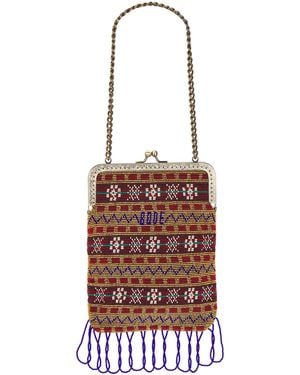 Bode Beaded Bracken Frame Bag - Red