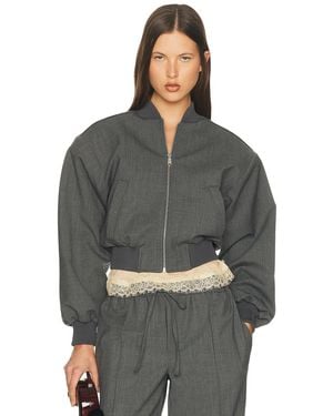 Helsa Wool Blend Bomber Jacket - Gray