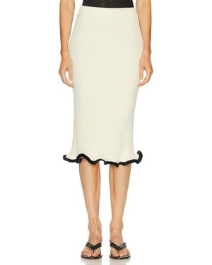 Jil Sander Velvet Frill Skirt - White