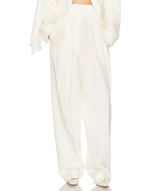 Helsa High Waist Pleated Suit Trouser - White
