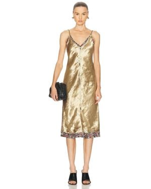 Bottega Veneta Liquid Metal Charmeuse Dress - Metallic