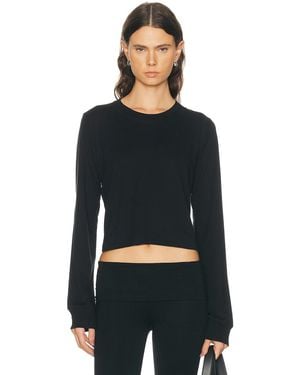 ÉTERNE Long Sleeve Boxy Tee - Black