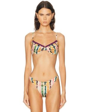 Heavy Manners Ruffled Up Underwire Bikini Top - Multicolor