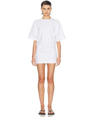 Enza Costa Short Sleeve Supima Curve Mini Dress - White