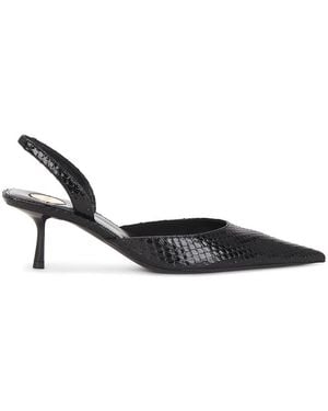 Saint Laurent Marida Python Slingback Pump - White