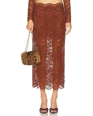 Rabanne Lace Midi Skirt - Brown