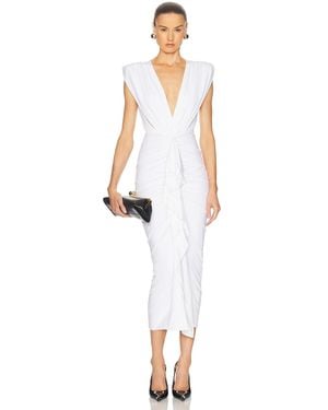 Alexandre Vauthier Ruched Midi Dress - White