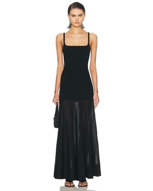 St. Agni Sheer Silk Circle Hem Dress - Black