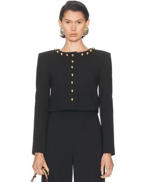 Carolina Herrera Collarless Cropped Jacket - Black