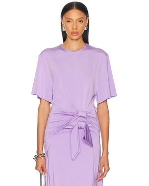 Rabanne Tie Short Sleeve Top - Purple
