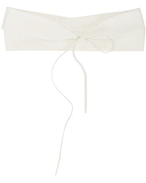 The Row Wide Wrap Belt - White