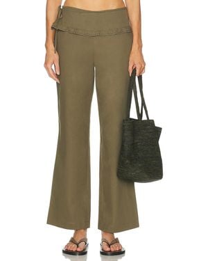 Deiji Studios Flounce Belt Pant - Green